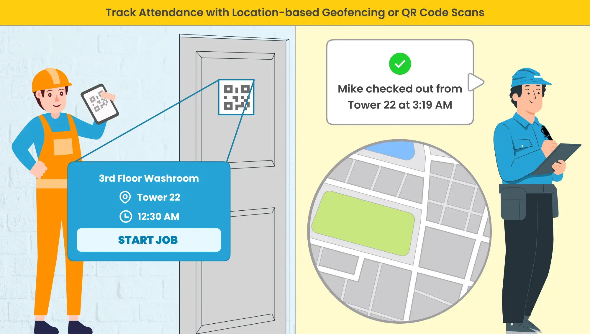 time-attendance with qrcode and geofence